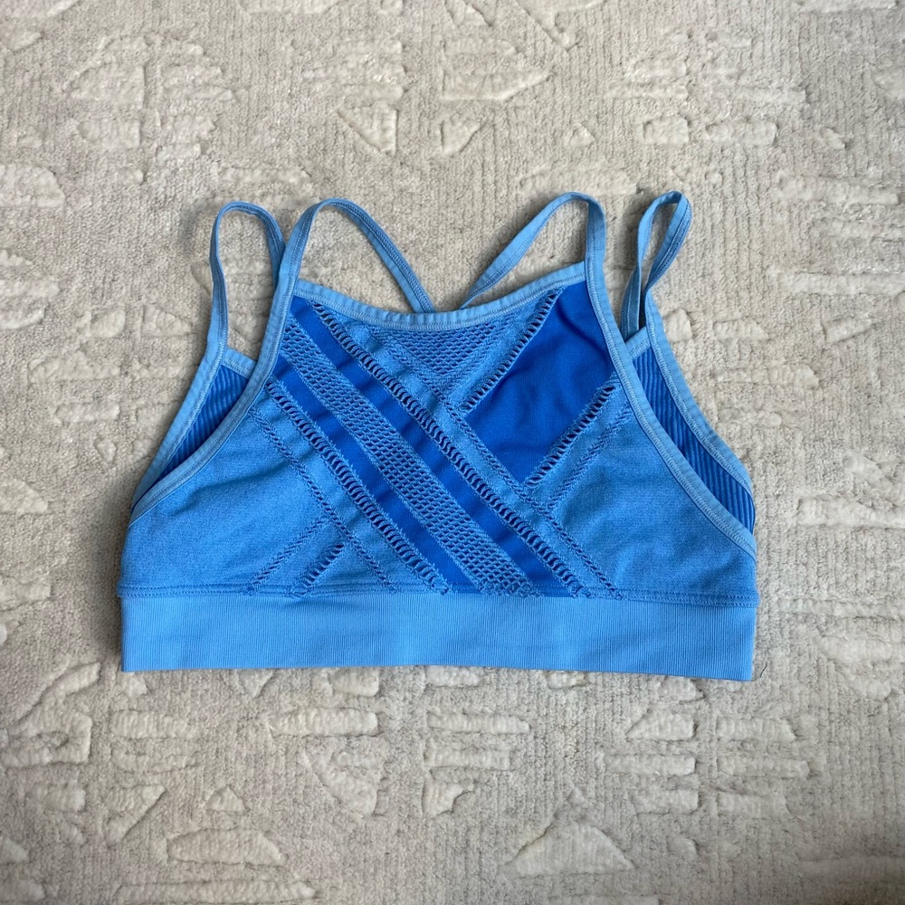 Blue soul cycle sports bra